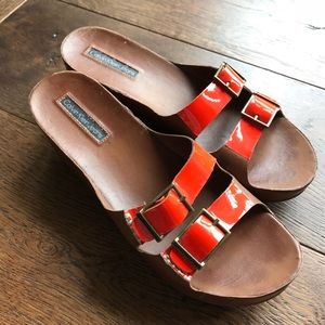 Calvin Klein Platform Slides Size 8 VGUC